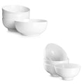 7" & 4.5" White Ceramic Bowls Set of 4 T73792