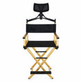 Aluminum Folding Director Chair with Headrest, Adjustable Height, Side Tray and Phone Holder Y7484