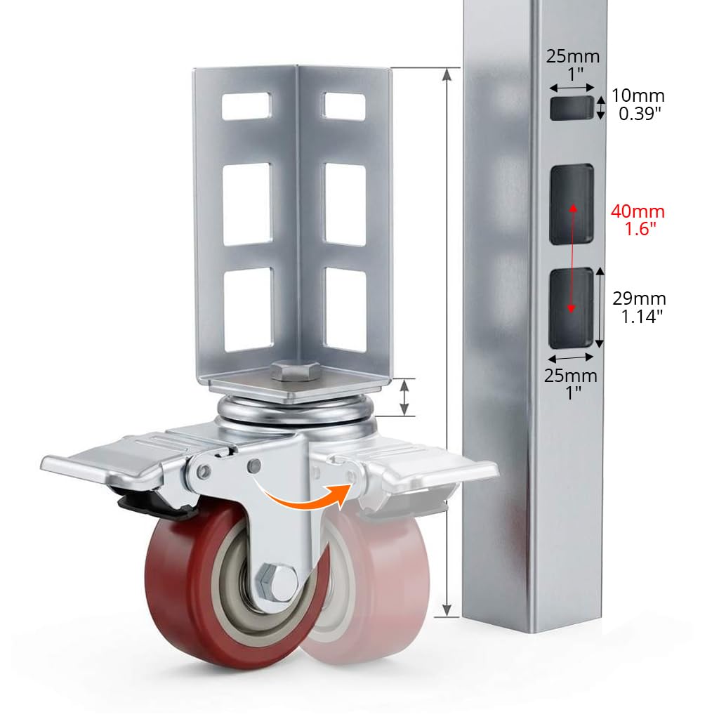 3" Boltless Rack Caster Wheels, 8 Pack T714