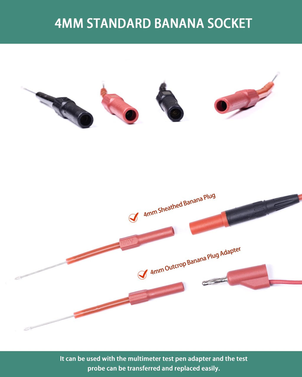 4 PCS Flexible Back Probe Kit X5711