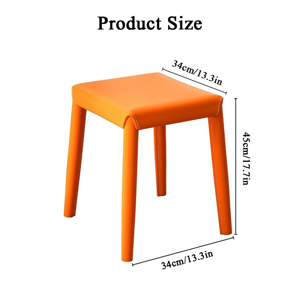 Set of 2 Leather Cushion Backless Stools T96423