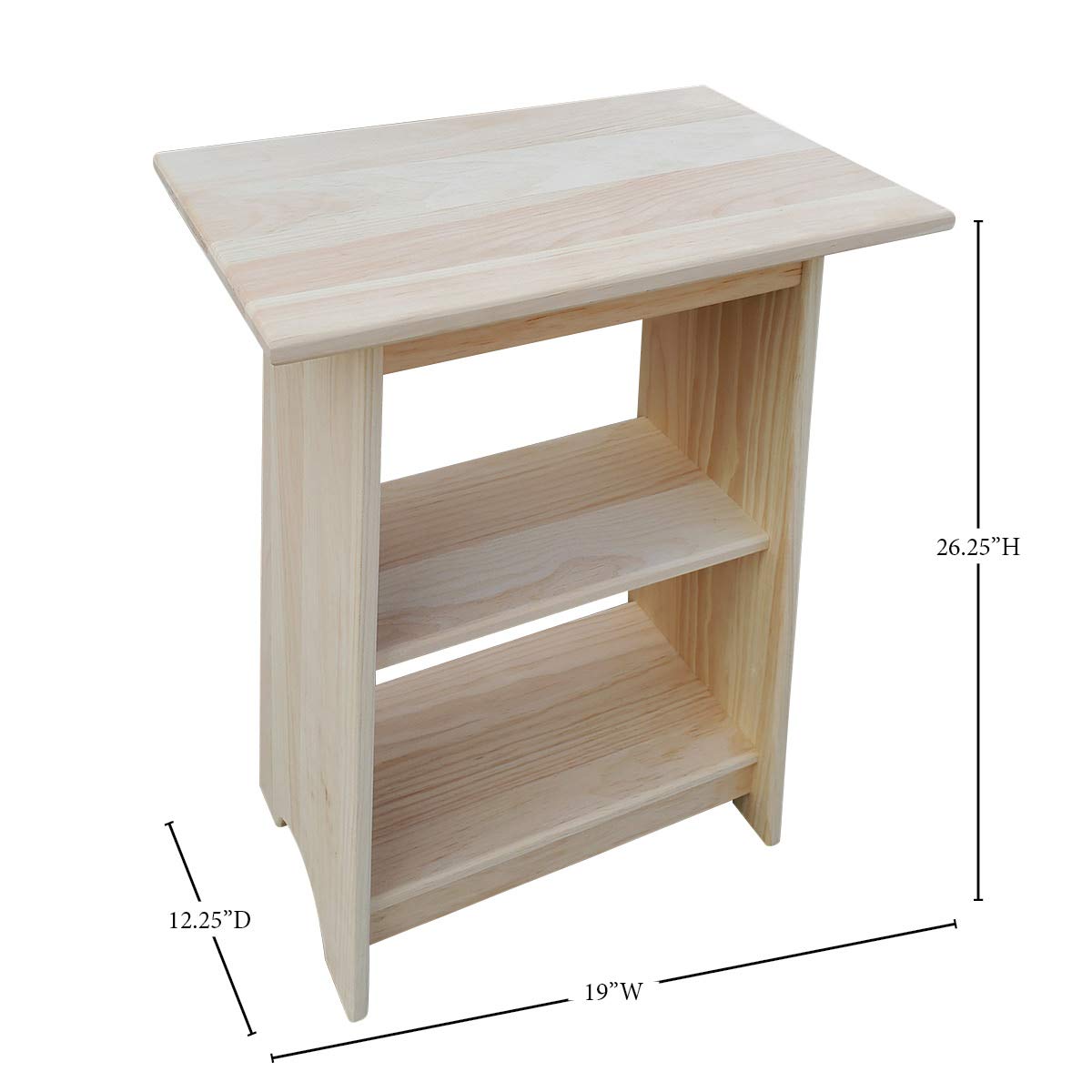 Slim Cherry End Table with Shelves D4976