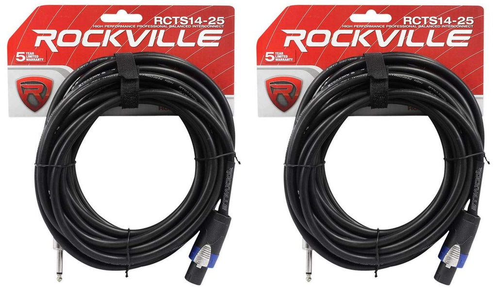 25' 14 AWG Speaker Cable, Copper, 2-Pack I580