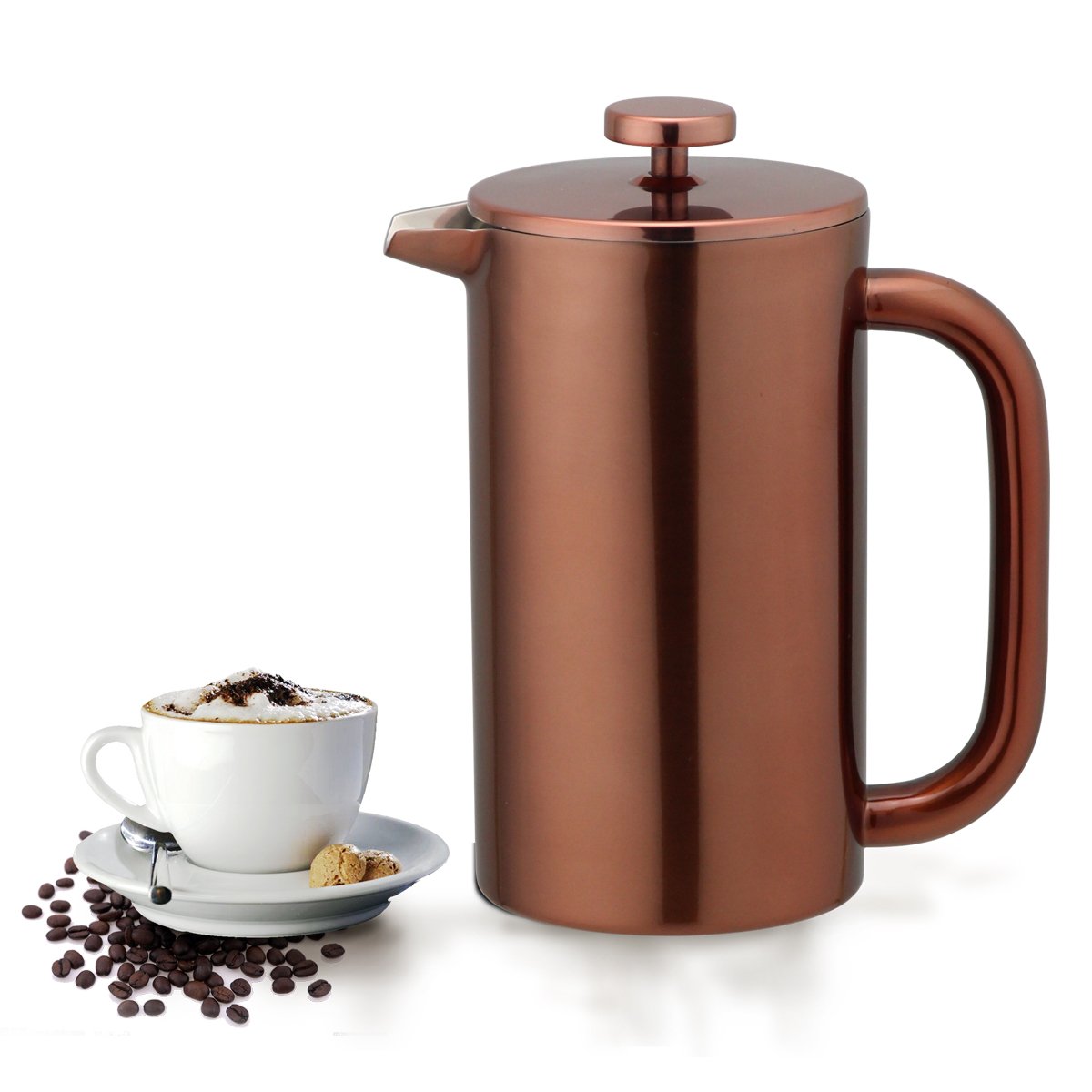 8 Cup Double Wall Insulated Stainless Steel French Coffee Press Q2625