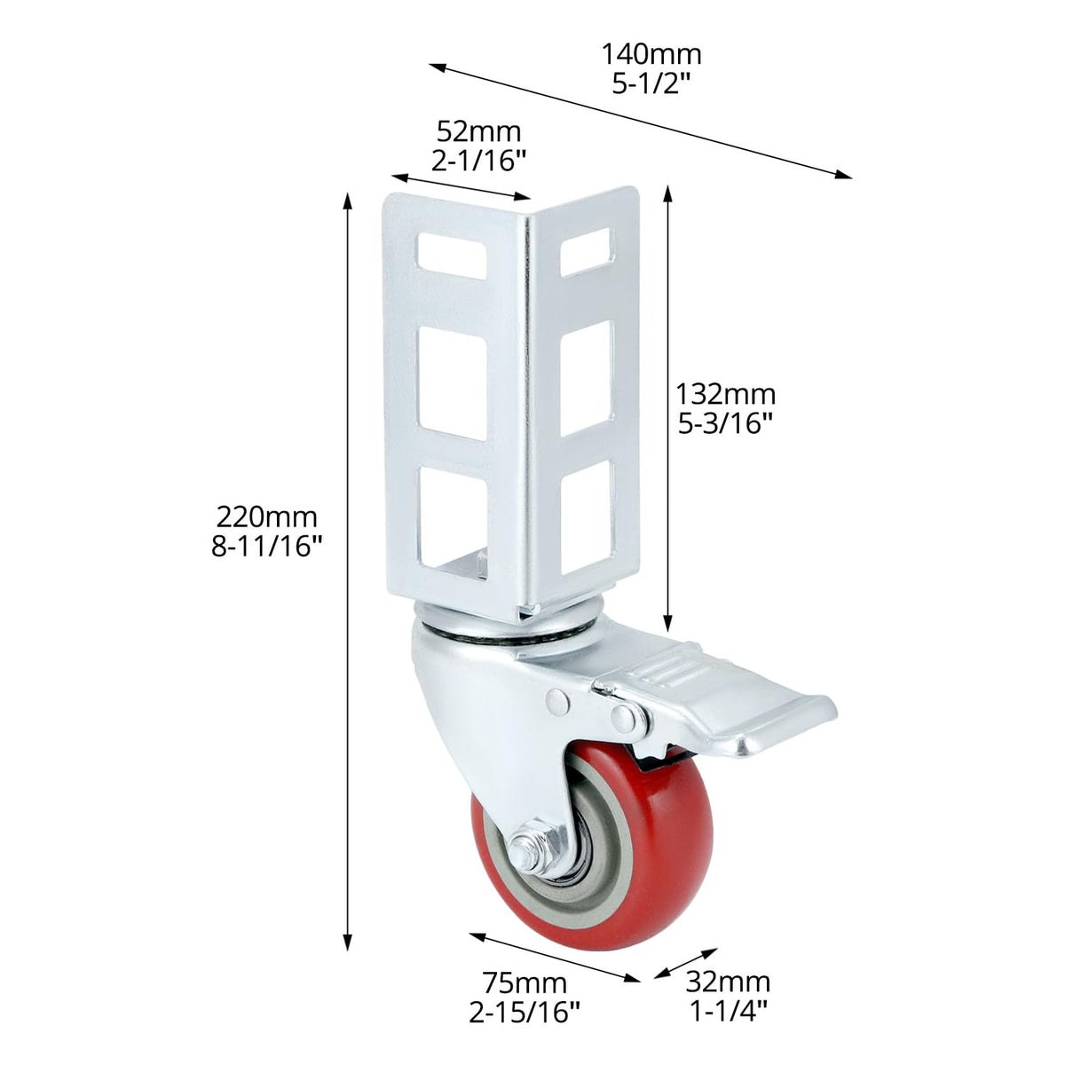 3" Boltless Rack Caster Wheels, 8 Pack T714