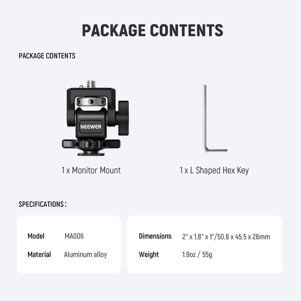 Camera Monitor Mount with Cold Shoe R92801