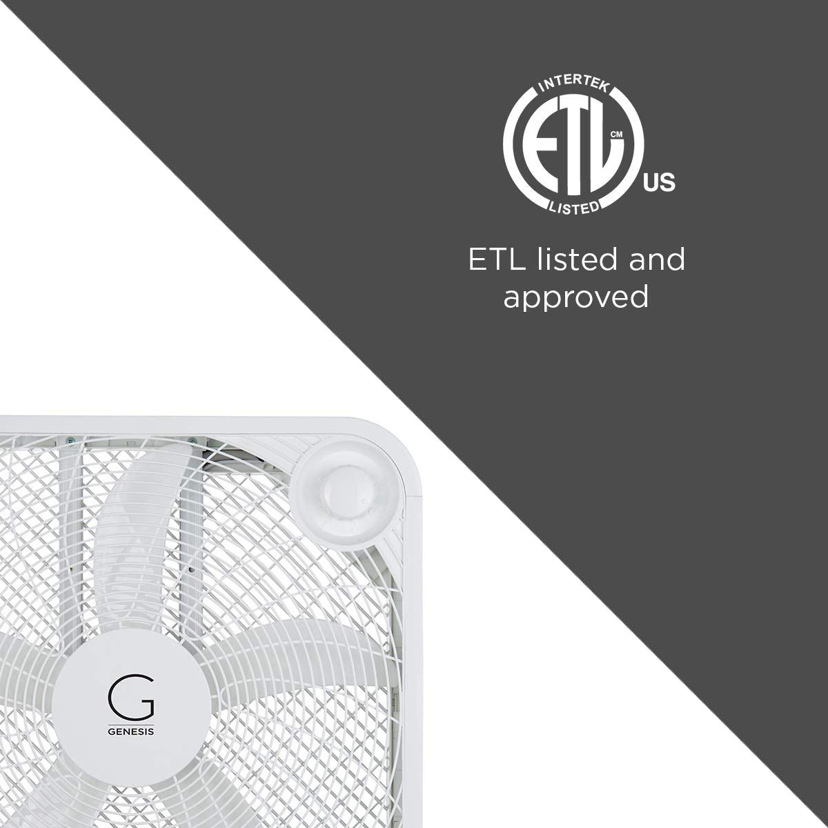 20" Box Fan, 3 Settings, Carry Handle, White M775