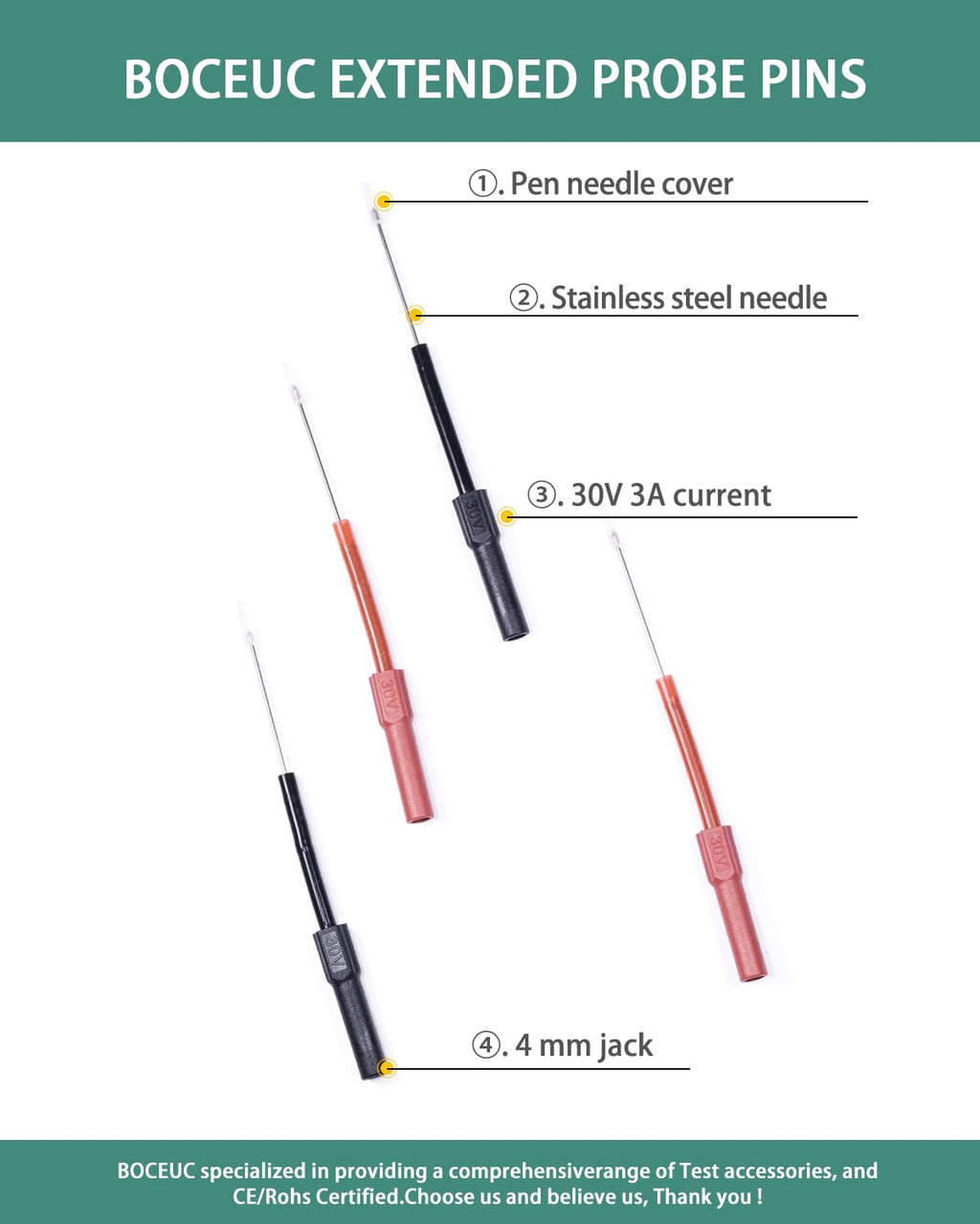 4 PCS Flexible Back Probe Kit X5711