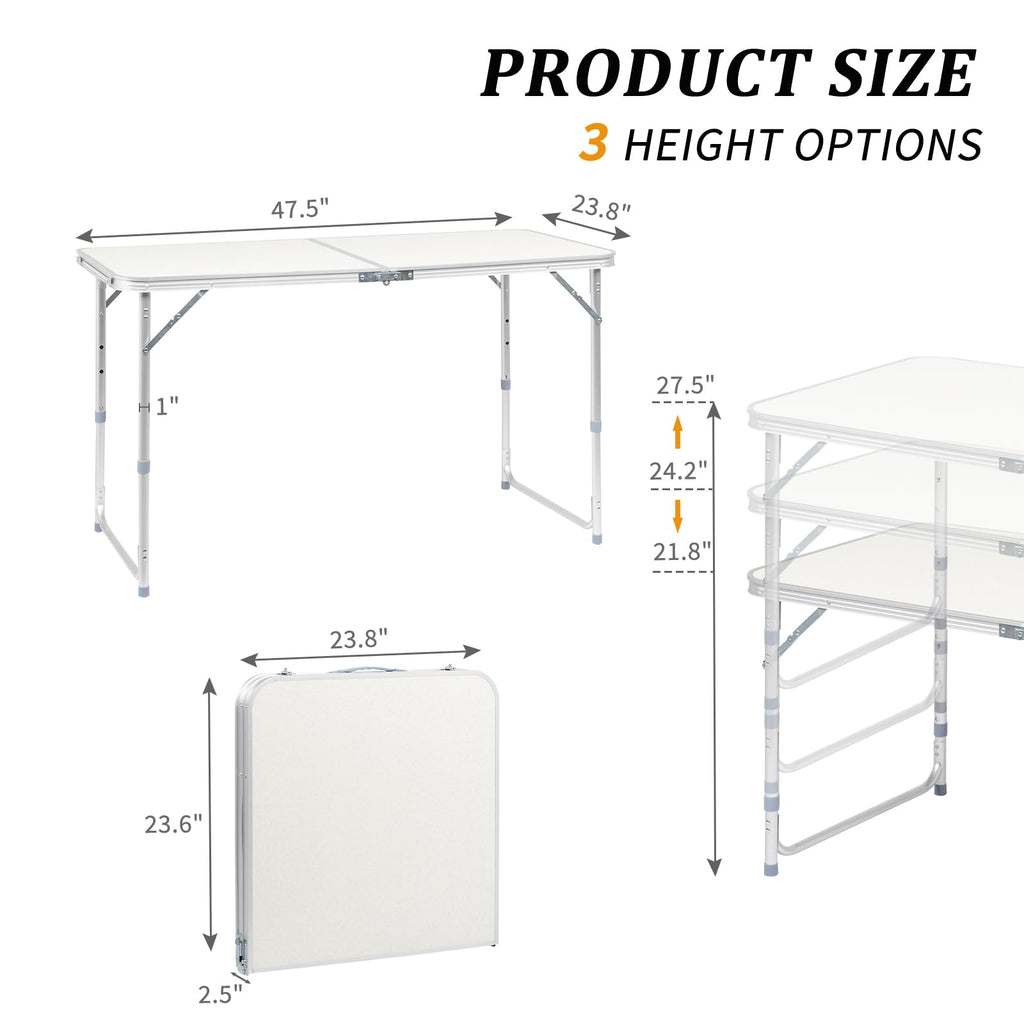 Folding Portable Camping Table White O6019