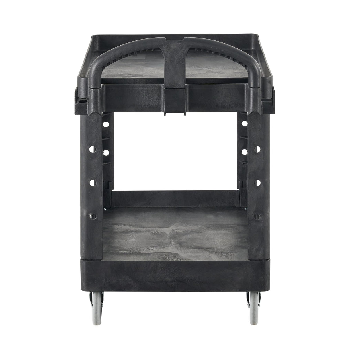 Black 2-Shelf Utility Cart with Lipped Shelves F26493