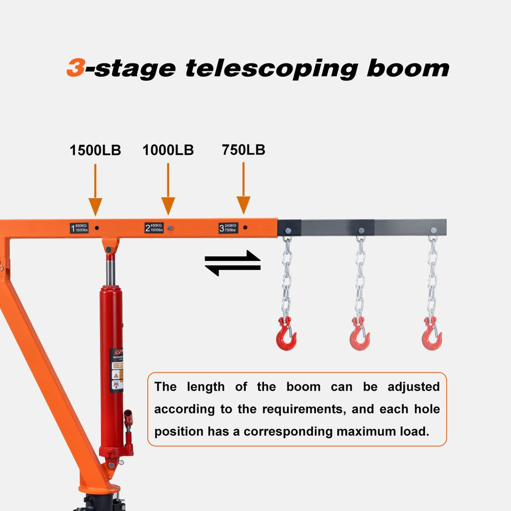 1500 lb Hydraulic Hitch Mounted Truck Crane I7486