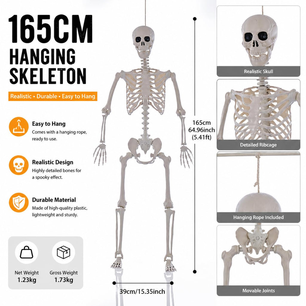 Life Size Posable Full Body Skeleton with Movable Joints K830513