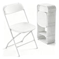 10 Pack White Heavy Duty Plastic Folding Chairs D6242