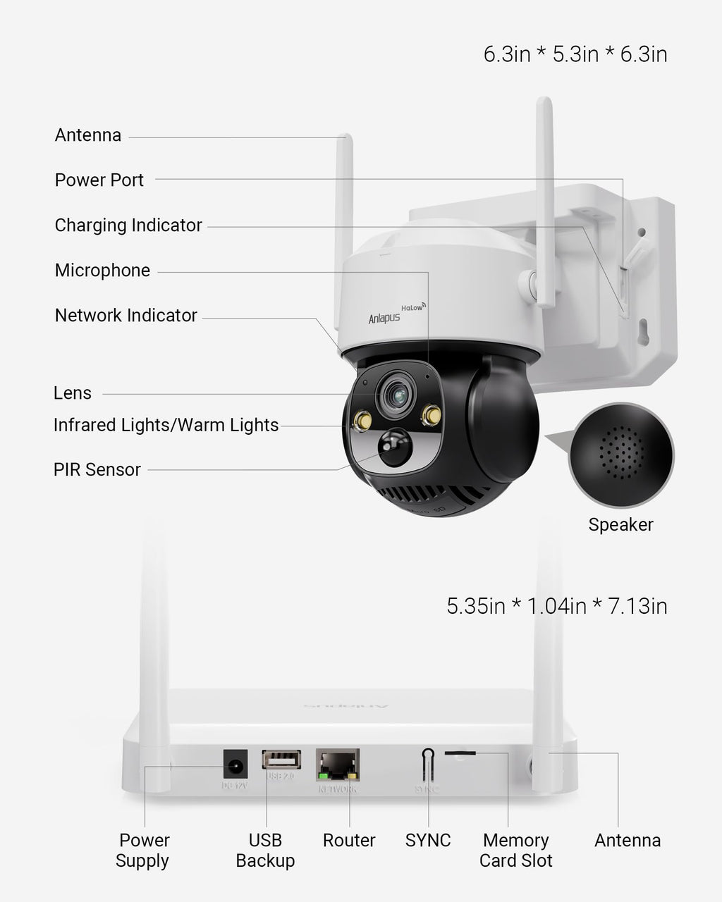 4MP 360° Pan Tilt Solar 4 Camera Security System X764317