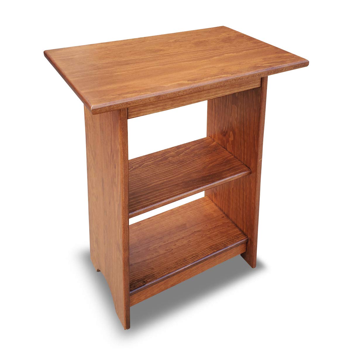 Slim Cherry End Table with Shelves D4976