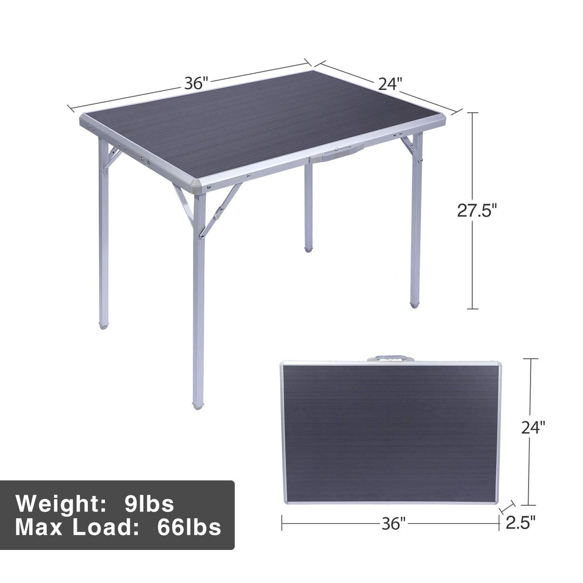 Aluminum Folding Camping Table with Handle Q5027