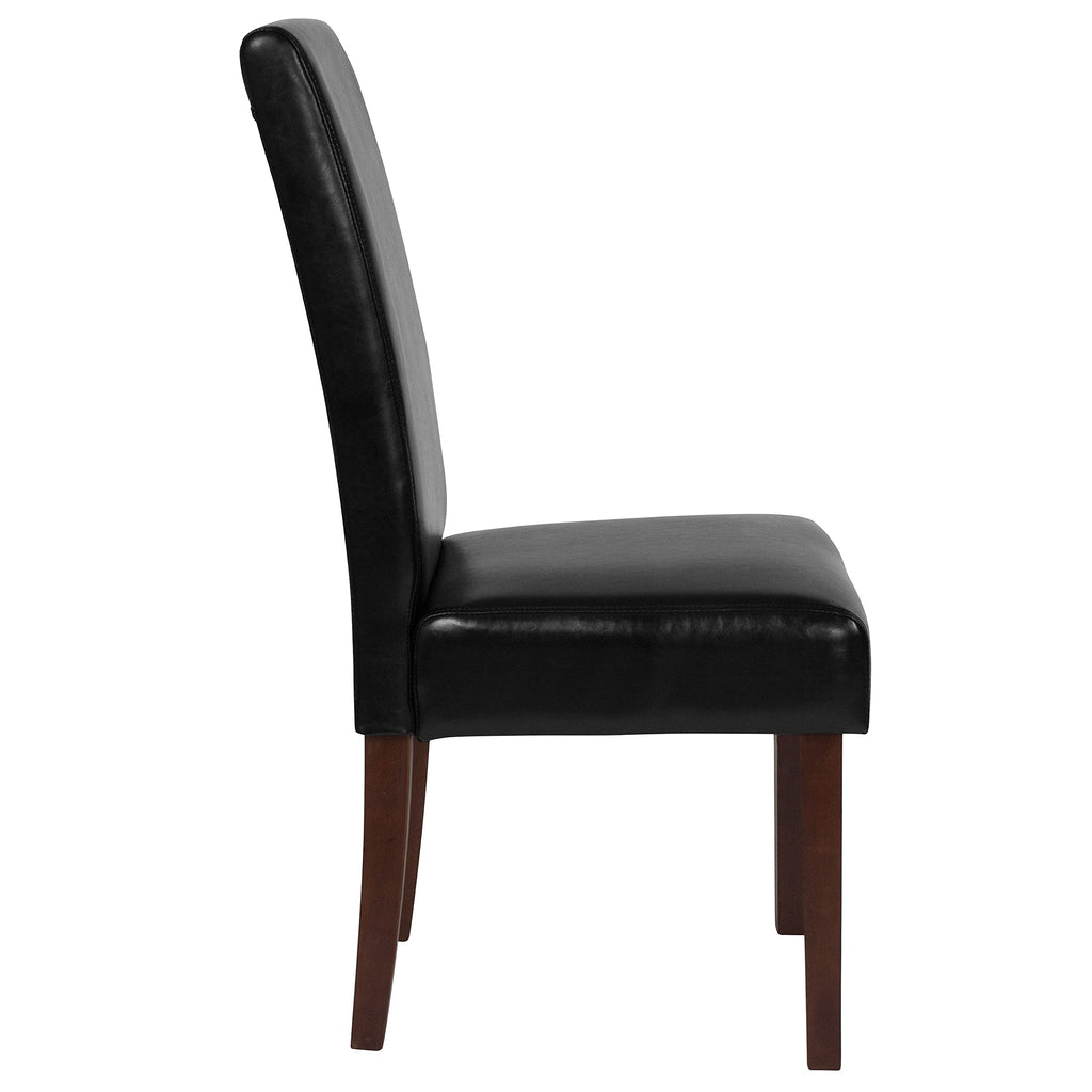 Black Faux Leather Parsons Chair 6-Pack F182