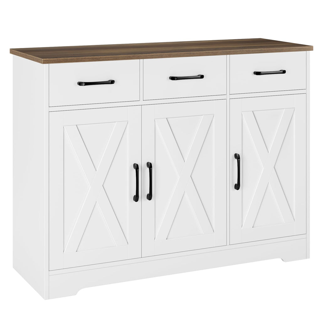 White Kitchen Buffet Cabinet with Storage Y227