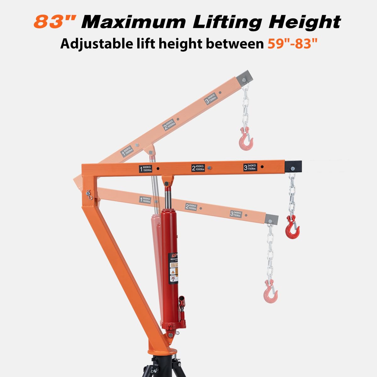 1500 lb Hydraulic Hitch Mounted Truck Crane I7486