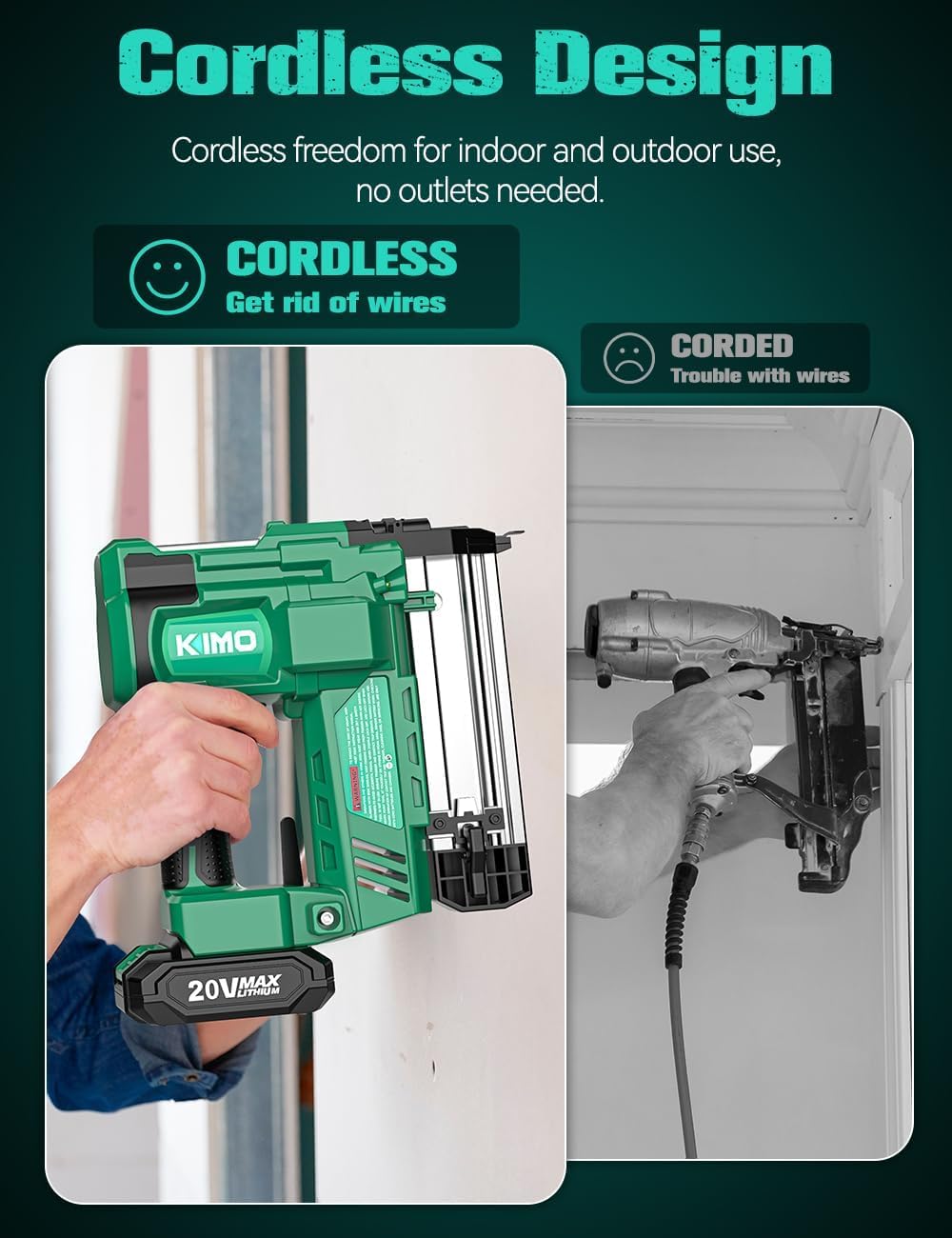 2" Cordless 18 Gauge Brad Nailer and Stapler H694