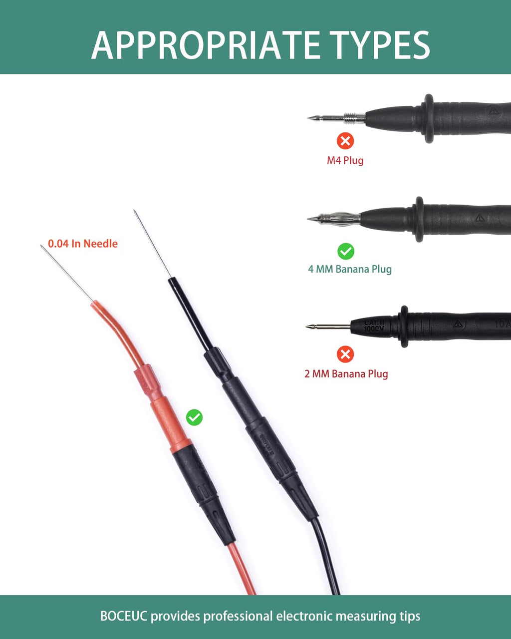 4 PCS Flexible Back Probe Kit X5711