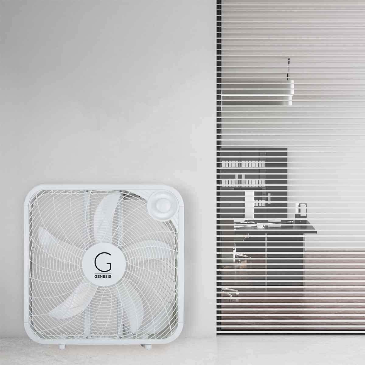 20" Box Fan, 3 Settings, Carry Handle, White M775