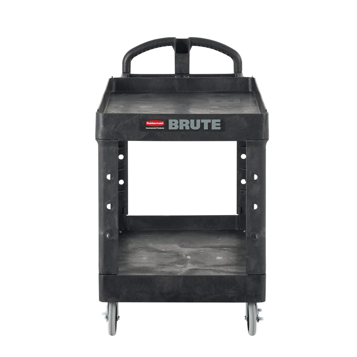 Black 2-Shelf Utility Cart with Lipped Shelves F26493