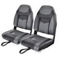 2 Pack Black Grey High Back Folding Boat Seats M376
