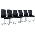 Black Faux Leather Dining Chairs Set 6 F103