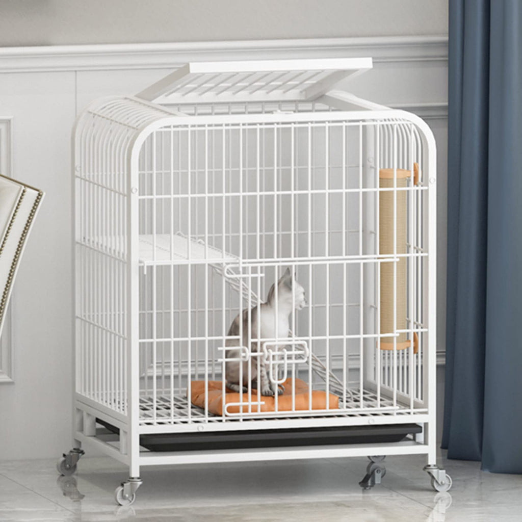 Large 3-Tier Metal Wire Cat Cage with Hammock and Casters E6898