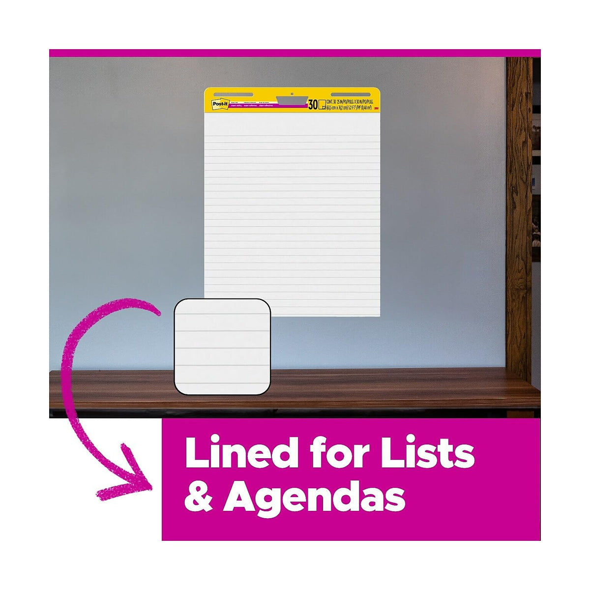 Lined Wall Easel Pad 25" x 30" 8 Pads/Pack G5460