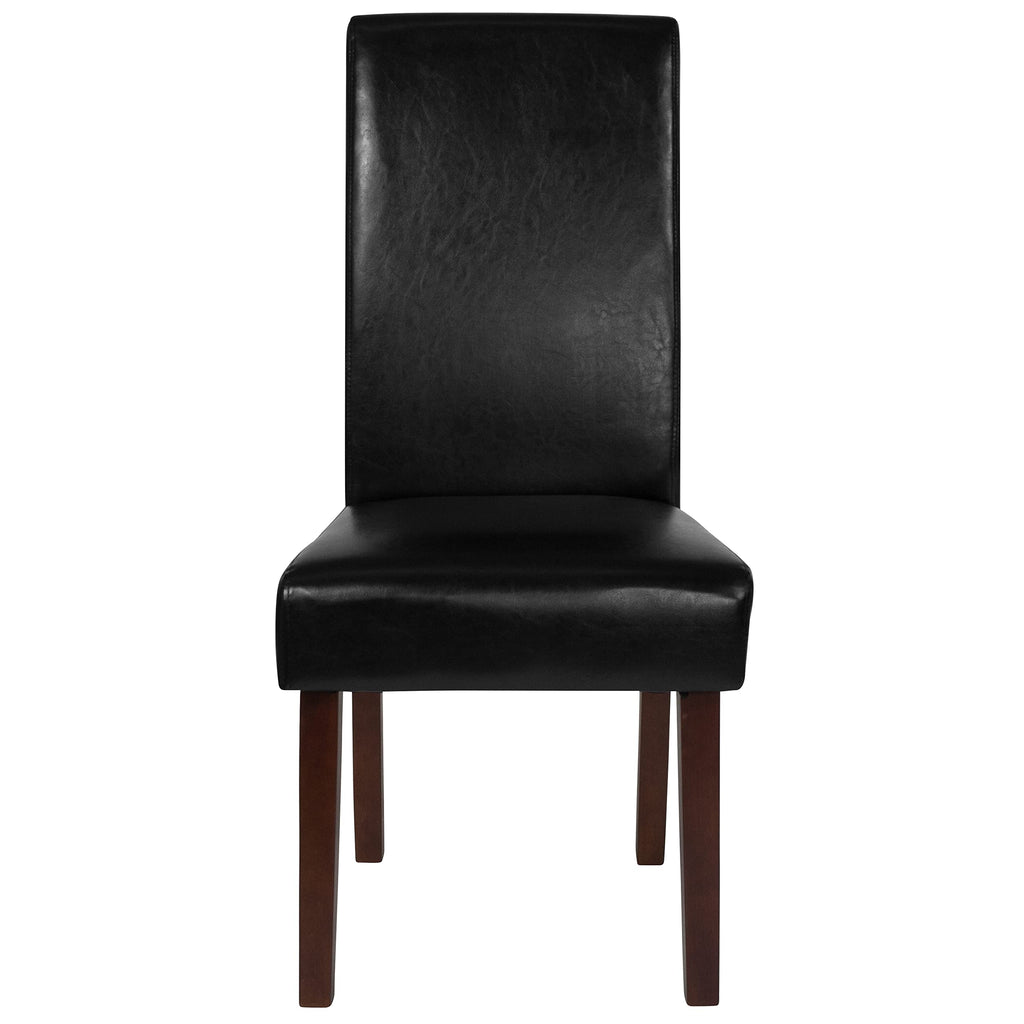 Black Faux Leather Parsons Chair 6-Pack F182
