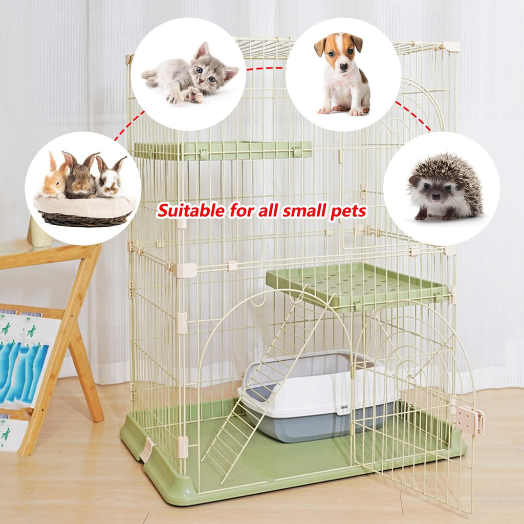 4-Tier Cat Cage Playpen with Hammock & Platforms N2995