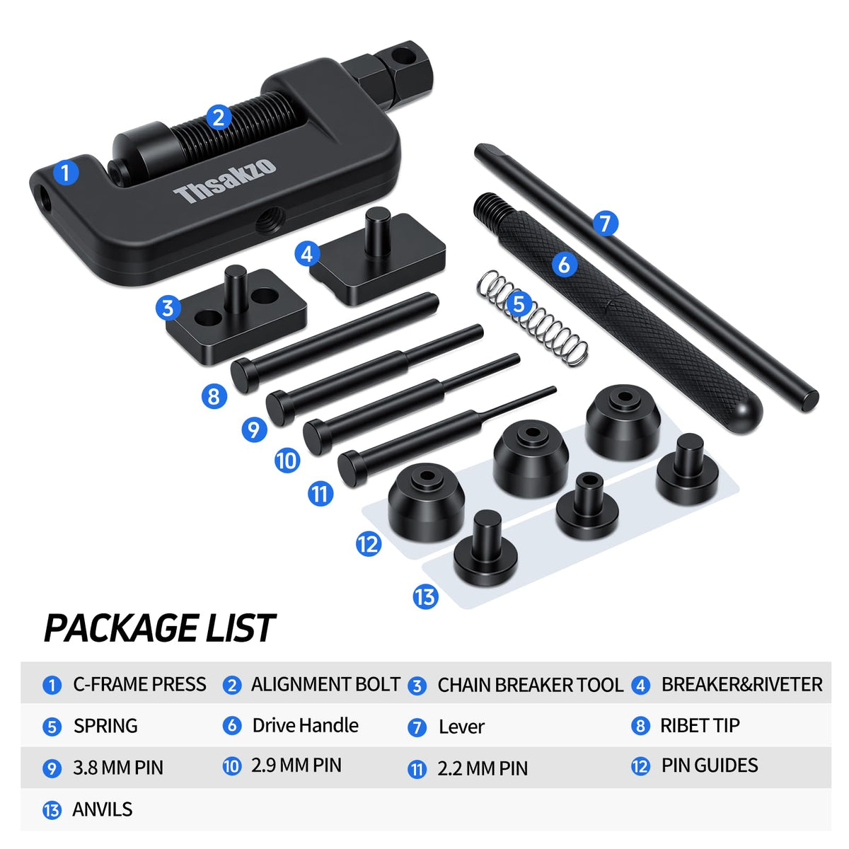 15 Pcs Motorcycle Chain Tool Kit L228