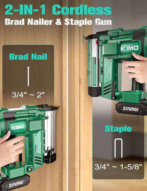 2" Cordless 18 Gauge Brad Nailer and Stapler H694