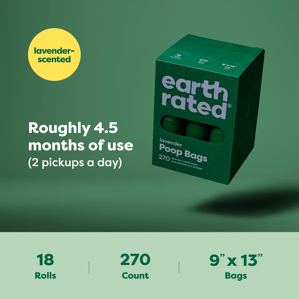 Dog Poop Bags on Refill Rolls, 270 Bags, Lavender U59712