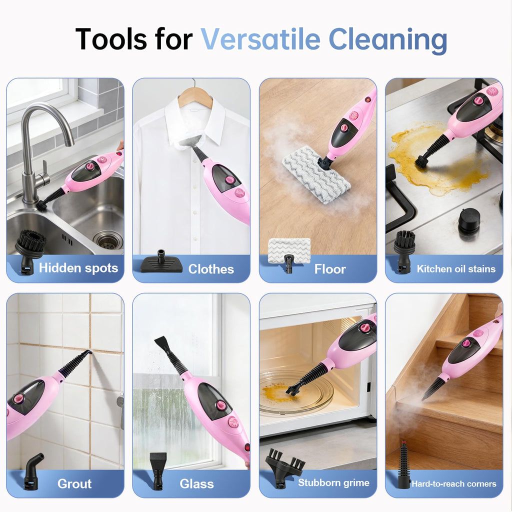 1200W Steam Mop Cleaner with Double-Sided Pads R665