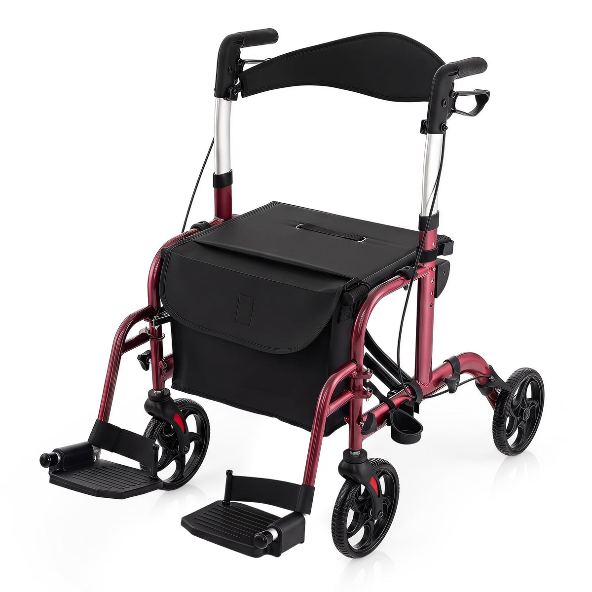 Foldable Rollator Walker 4 Wheel Transport Chair G449