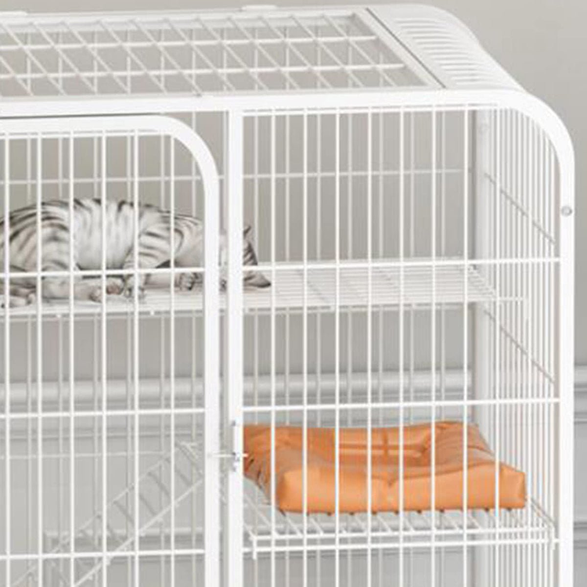 Large 3-Tier Metal Wire Cat Cage with Hammock and Casters E6898