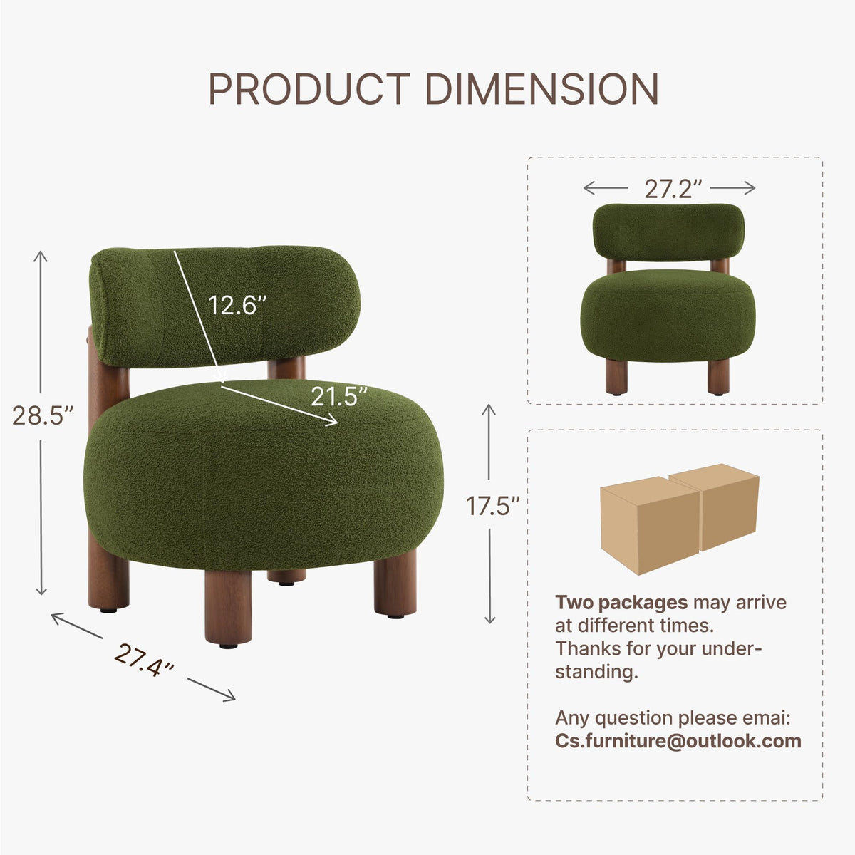 Green Boucle Accent Chair Set of 2 E3236