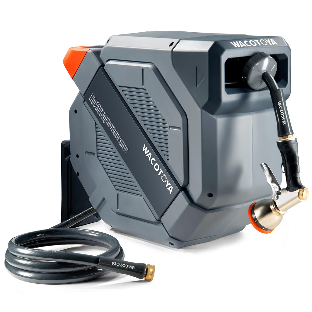 Retractable Garden Hose Reel, 5/8 in x100 ft Heavy Duty Wall Mount K5516