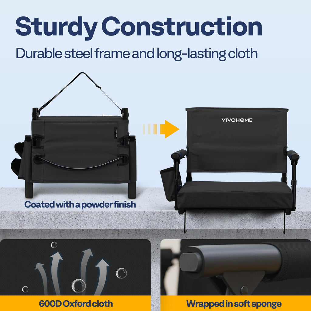 Stadium Seat with Back Support and 2.8" Cushion V810477