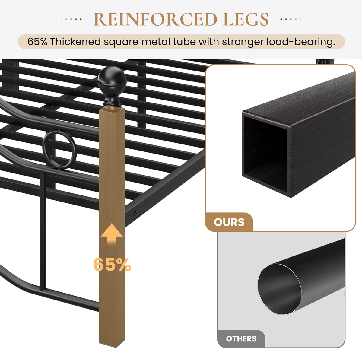 Full Size Black Metal Bed Frame Q199014