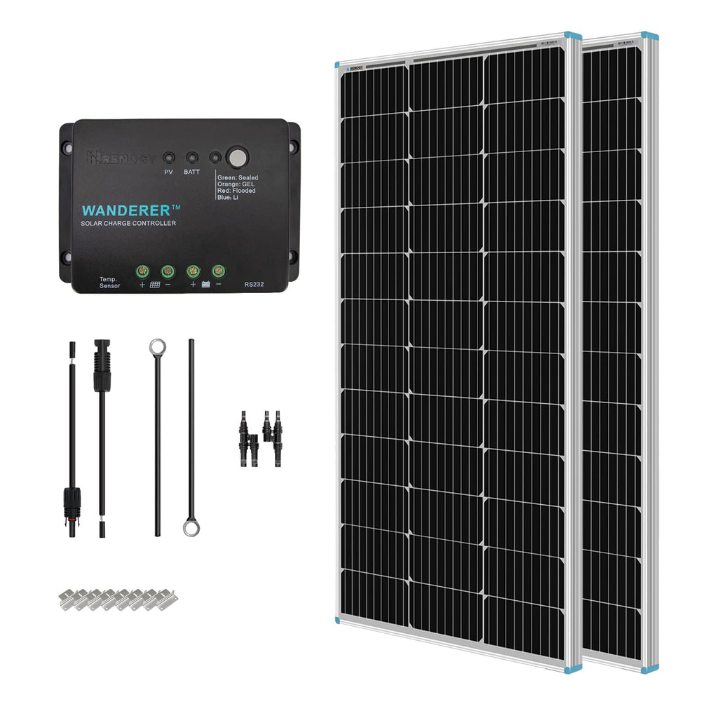 200 Watt 12 Volt Monocrystalline Solar Panel Starter Kit R213335
