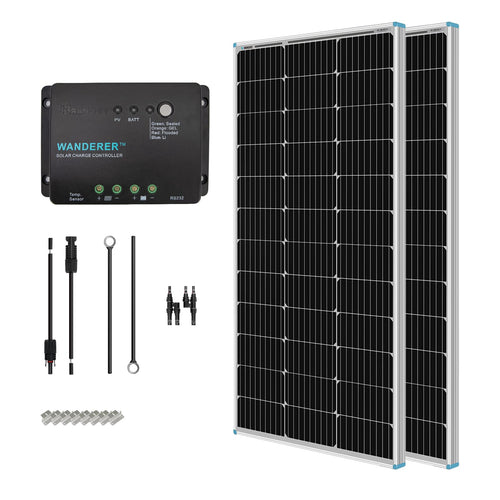 200 Watt 12 Volt Monocrystalline Solar Panel Starter Kit R213335