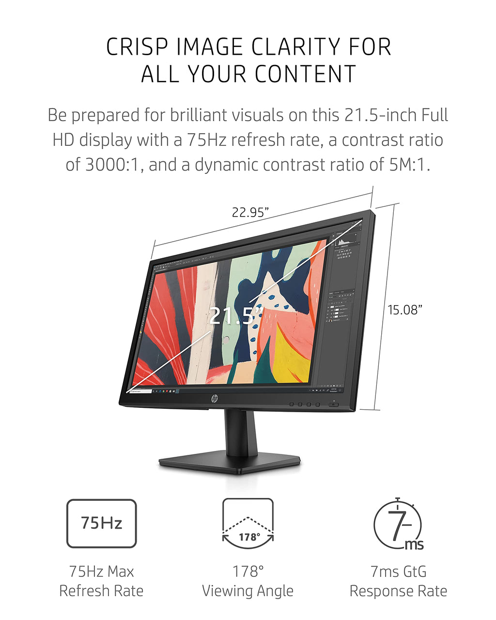 21.5-inch FHD 75Hz VA Monitor with HDMI & VGA Ports N3399