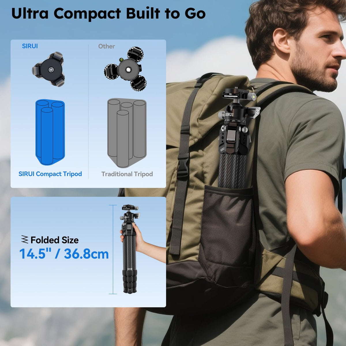 Carbon Fiber Mini Desktop Tripod with 360° Ball Head R9925