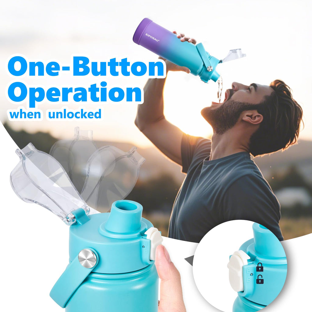 Insulated Water Bottle with Lid & Boot & Stickers, 24 oz P1976