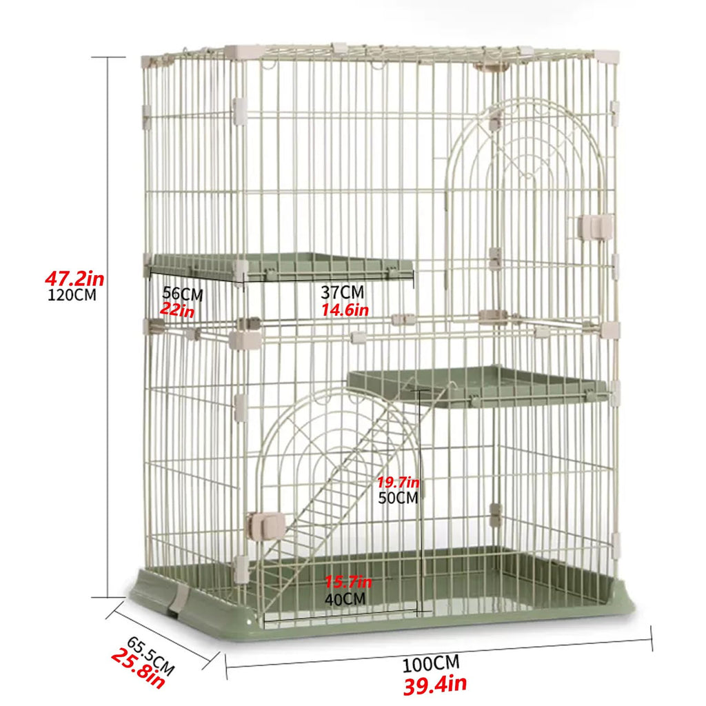 4-Tier Cat Cage Playpen with Hammock & Platforms N2995