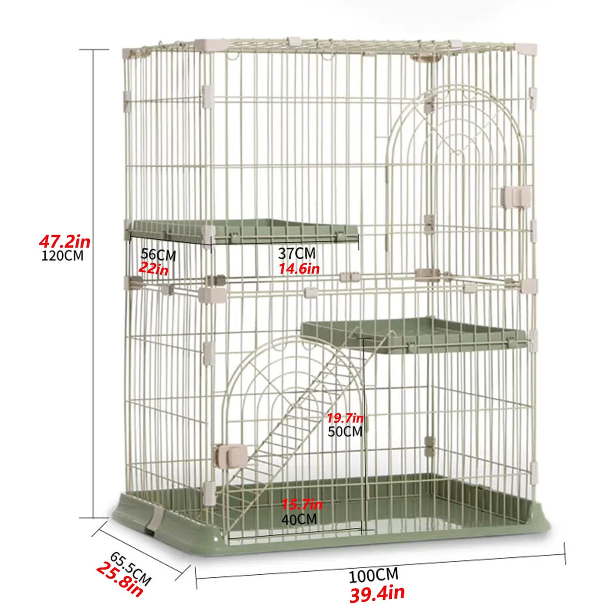 4-Tier Cat Cage Playpen with Hammock & Platforms N2995